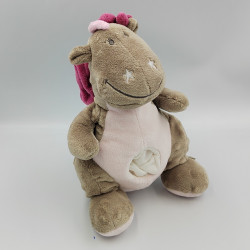 Doudou dragon gris rose Victoria et Lucie NOUKIE'S