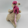 Doudou dragon gris rose Victoria et Lucie NOUKIE'S