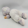 Ancienne poupée chiffon tissu blanc mauve rose fleurs NICOTOY