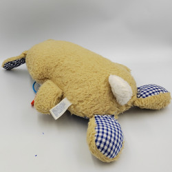 Ancienne peluche lapin beige lunette clefs montre PLAYSKOOL