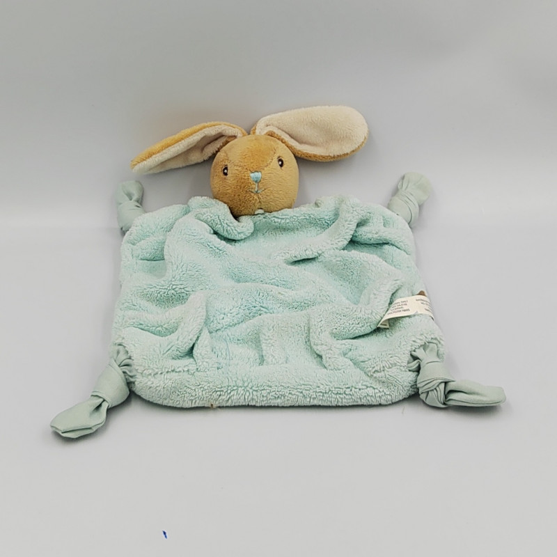 DOUDOU PLAT LAPIN BLEU CIEL PLUME KALOO