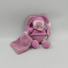 Doudou et compagnie ours Douceur Macaron rose mouchoir