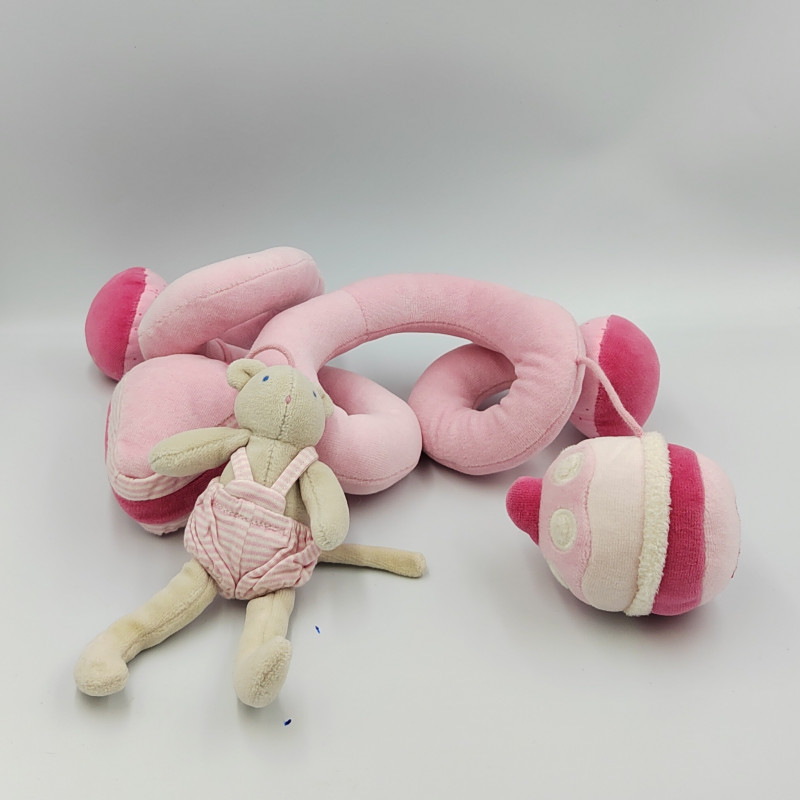Spirale Doudou Souris Lila Patachon rose MOULIN ROTY