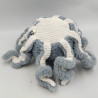 Doudou peluche pieuvre bleu blanc ATMOSPHERA