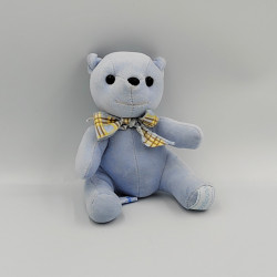 Doudou ours bleu carreaux NOUNOURS