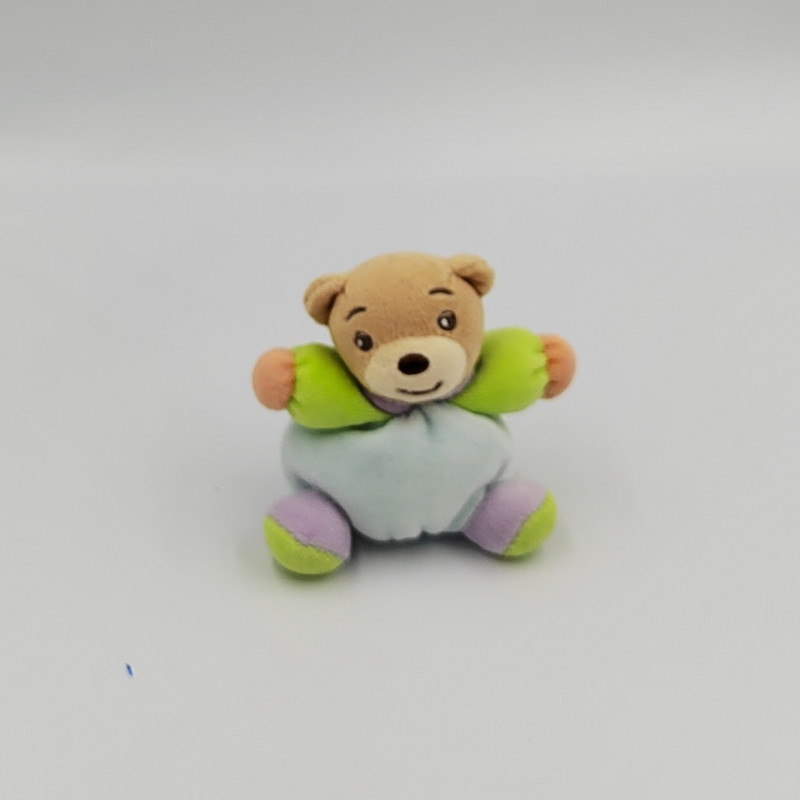 Mini Doudou ours bleu vert mauve KALOO