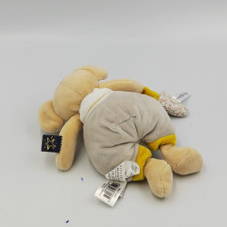 Doudou et compagnie souris beige gris jaune blanc bubu en pyjama