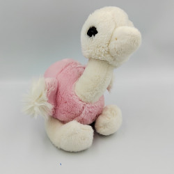 Ancienne peluche doudou oiseau autruche rose blanc NOUNOURS