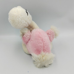 Ancienne peluche doudou oiseau autruche rose blanc NOUNOURS