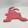 Doudou plat lapin rouge pois blanc NOTSOBIG