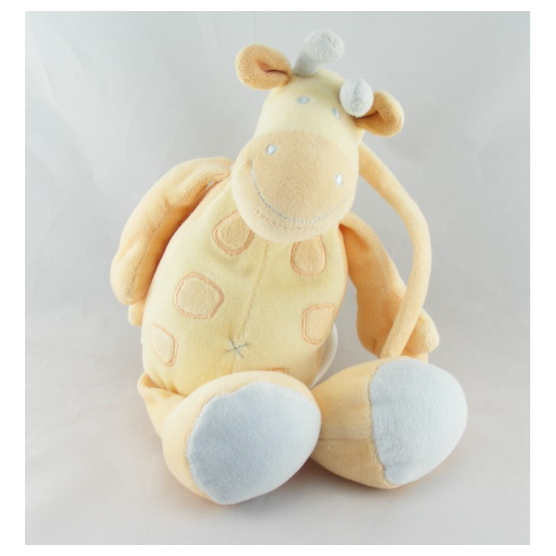 Doudou musical girafe orange jaune bleu JOLLYBABY