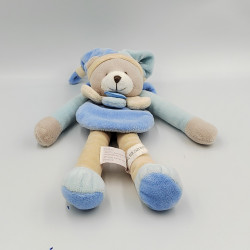 Doudou et compagnie pantin ours bleu gris beige