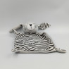 Doudou plat lapin gris blanc rayé HELLO IKKS