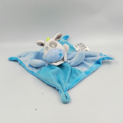 Doudou plat cheval bleu vert pois MOTS