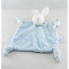 Doudou plat noeuds lapin bleu ciel OBAIBI