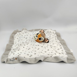 Doudou plat Bambi blanc gris lange DISNEY NICOTOY