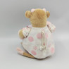 Doudou musical vache Lola Rosalie beige rose fleurs NOUKIE'S