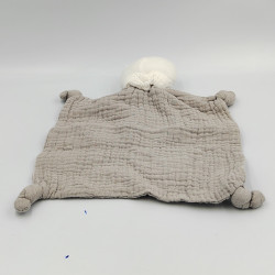 Doudou plat chat gris blanc MATHILDE M