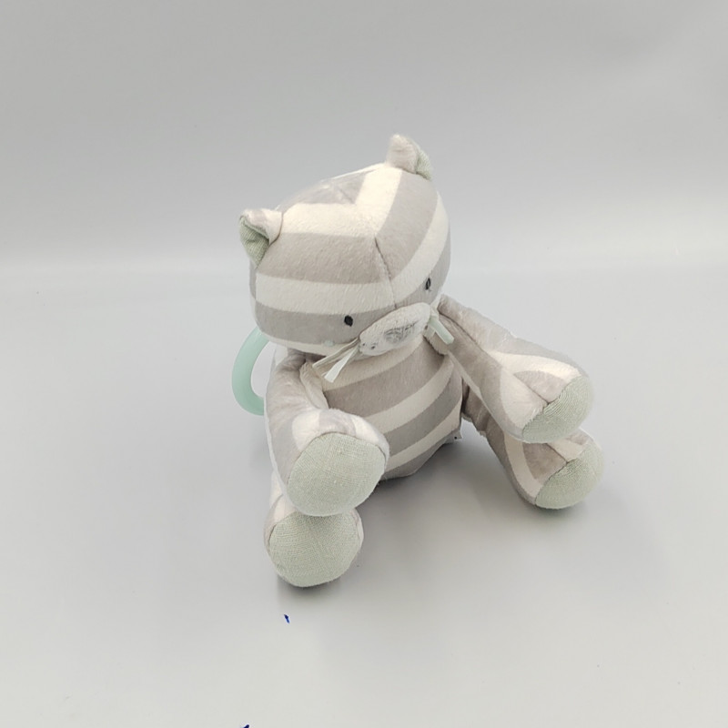 Doudou musical chat gris blanc rayé Anna et Milo NOUKIE'S NOUKIES