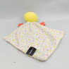 Doudou plat canard jaune blanc rose ORCHESTRA