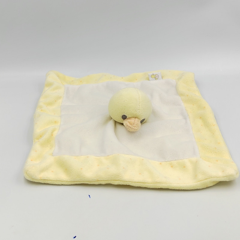 Doudou plat canard oiseau poussin blanc jaune SERGENT MAJOR