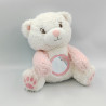 Doudou peluche chat blanc rose miroir PREMAMAN