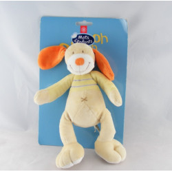 Doudou chien jaune orange MOTS D'ENFANTS