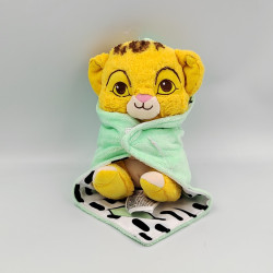 Doudou le roi lion Simba mouchoir couverture feuille verte DISNEY SIMBA TOYS