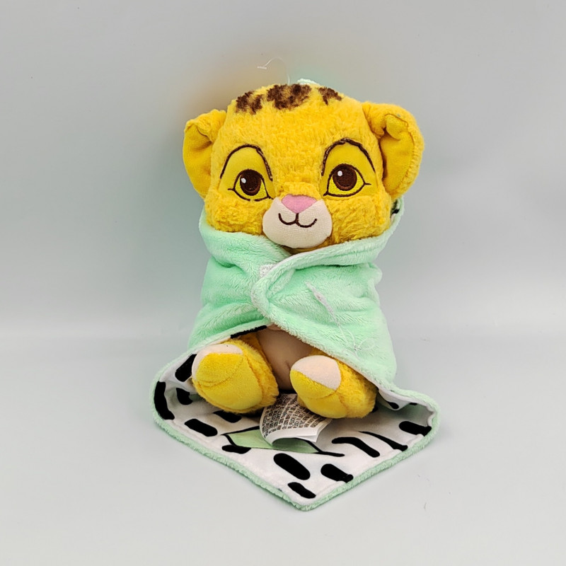 Doudou le roi lion Simba mouchoir couverture feuille verte DISNEY SIMBA TOYS