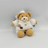 Doudou ours blanc marron beige POUPE POUPI