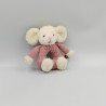 Doudou hochet souris blanche rose JELLYCAT