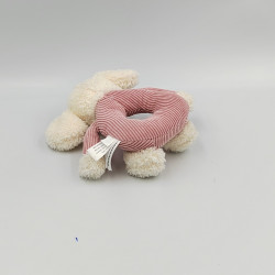 Doudou hochet souris blanche rose JELLYCAT