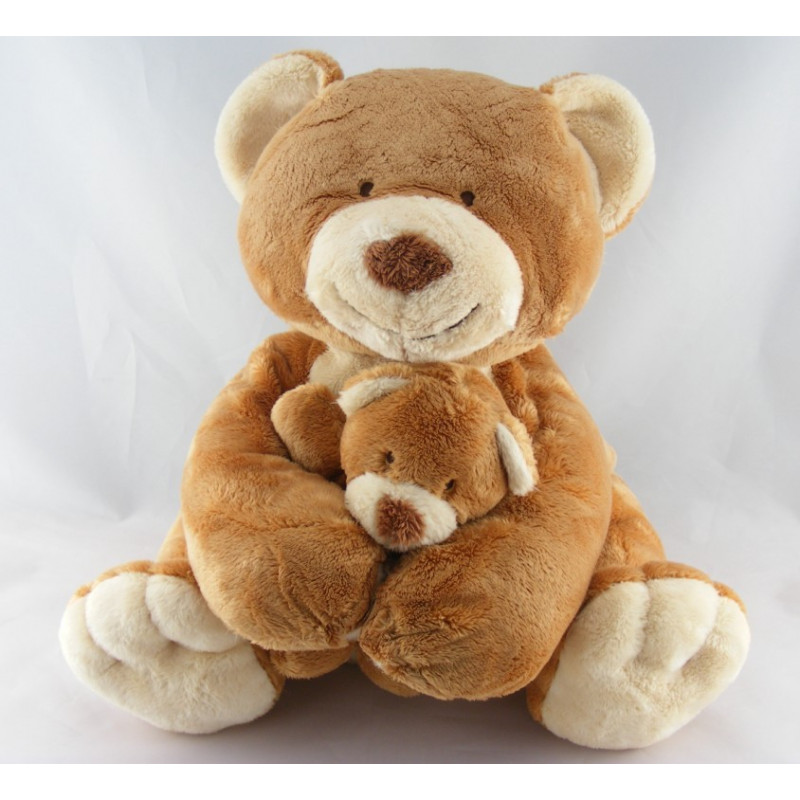Doudou Ours beige echarpe rayé NICOTOY