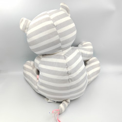 Grand doudou chat gris blanc rayé Anna et Milo NOUKIE'S NOUKIES