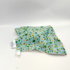 Doudou plat ours blanc bleu fleurs foulard Musti MUSTELA