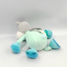 Doudou hippopotame bleu blanc hochet miroir GIPSY