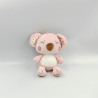 Doudou koala rose blanc fleurs SERGENT MAJOR