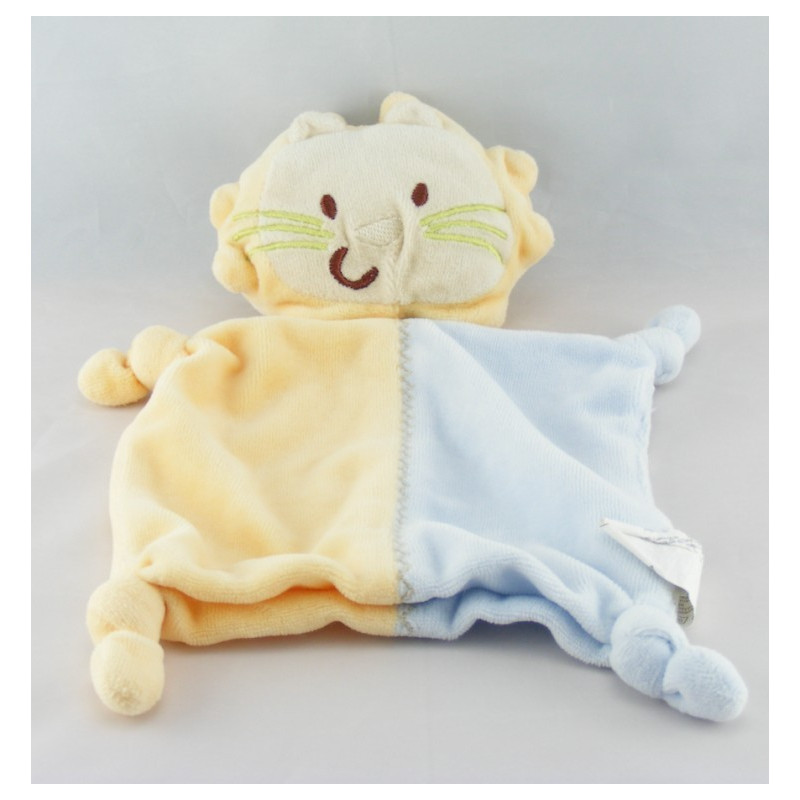 Doudou plat lion vert jaune SIPLEC