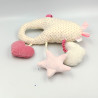 Doudou hochet nuage coeurs blanc rose COROLLE