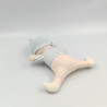 Doudou lutin garçon écru bleu rayé hochet COROLLE