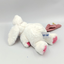 Doudou lapin blanc mouchoir rose Litchi BABY NAT