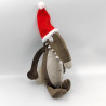 Doudou loup marron gris Noël AUZOU