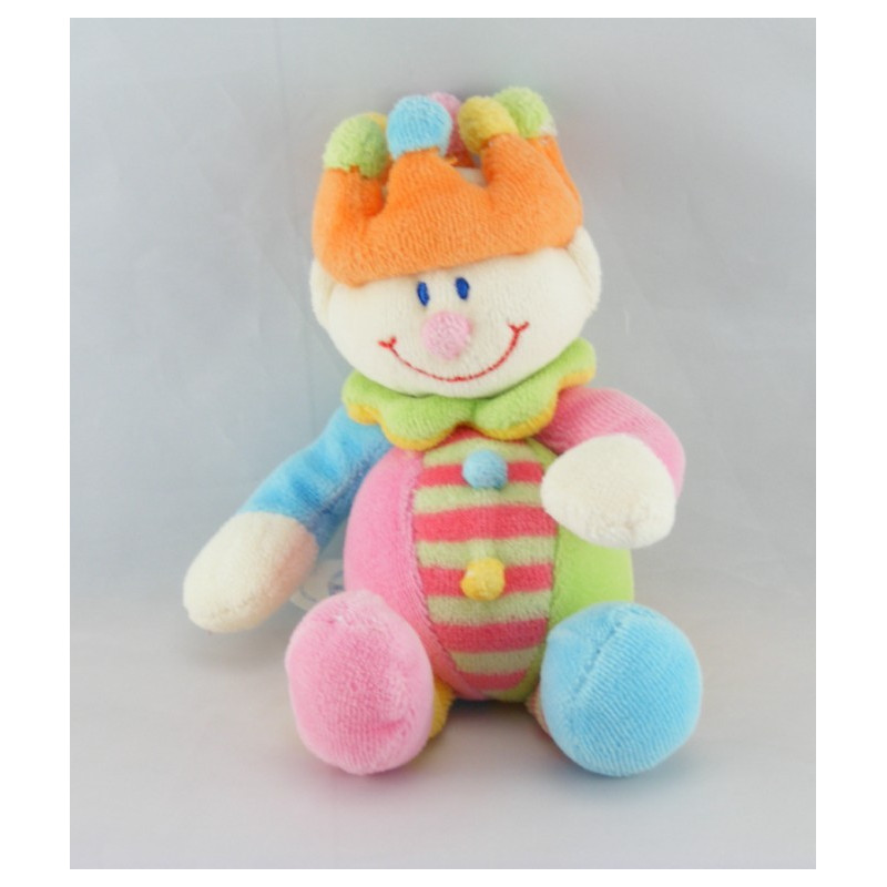 Doudou Clown multicolore couronne baguette JOLLYBABY