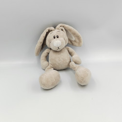 Doudou lapin beige gris blanc KIMBALOO