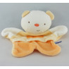 Doudou plat ours blanc orange SUCRE D'ORGE