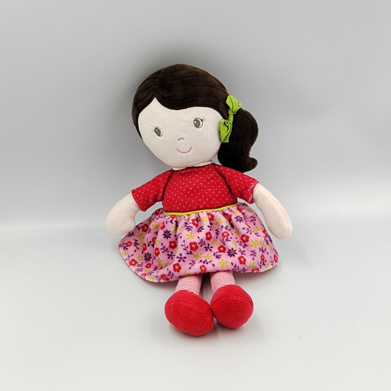 Doudou poupée robe rose rouge pois fleurs SIMBA TOYS NICOTOY