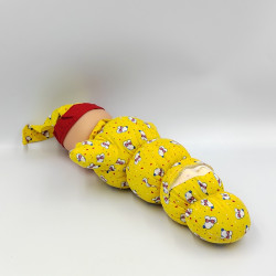 Ancien Doudou peluche Luciole jaune rouge souris