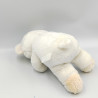 Ancienne peluche ours blanc beige