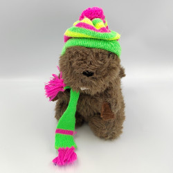 Peluche marmotte marmotte marron bonnet laine RAYAR