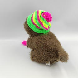 Peluche marmotte marmotte marron bonnet laine RAYAR